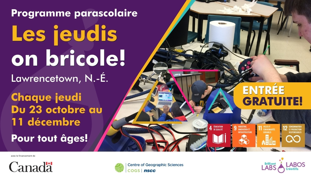 Affiche présentant le programme labo créatif du NSCC COGS